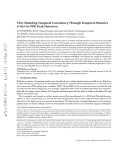 TAU: Modeling Temporal Consistency Through Temporal Attentive U-Net for PPG Peak Detection