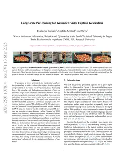 Large-scale Pre-training for Grounded Video Caption Generation