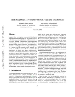Predicting Stock Movement with BERTweet and Transformers