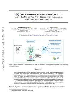 Combinatorial Optimization for All: Using LLMs to Aid Non-Experts in Improving Optimization Algorithms