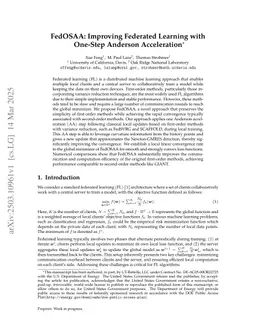 FedOSAA: Improving Federated Learning with One-Step Anderson Acceleration