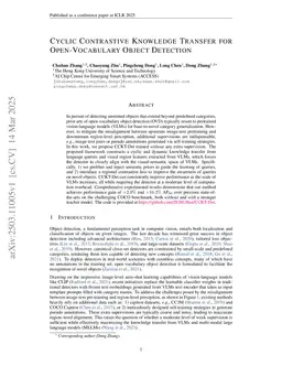 Cyclic Contrastive Knowledge Transfer for Open-Vocabulary Object Detection