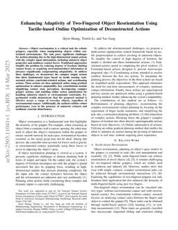 Enhancing Adaptivity of Two-Fingered Object Reorientation Using Tactile-based Online Optimization of Deconstructed Actions