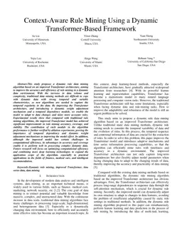 Context-Aware Rule Mining Using a Dynamic Transformer-Based Framework