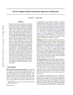 MUSS: Multilevel Subset Selection for Relevance and Diversity