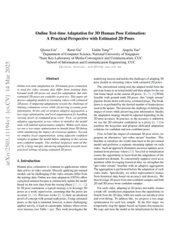 Online Test-time Adaptation for 3D Human Pose Estimation: A Practical Perspective with Estimated 2D Poses