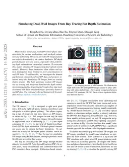 Simulating Dual-Pixel Images From Ray Tracing For Depth Estimation