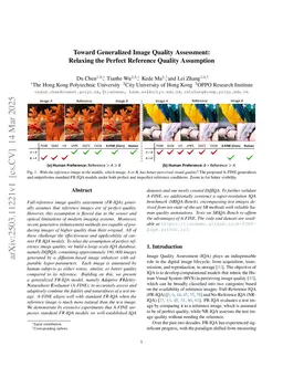 Toward Generalized Image Quality Assessment: Relaxing the Perfect Reference Quality Assumption