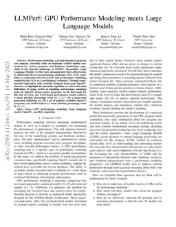 LLMPerf: GPU Performance Modeling meets Large Language Models