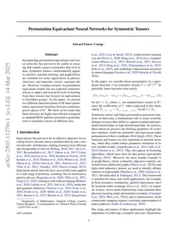 Permutation Equivariant Neural Networks for Symmetric Tensors