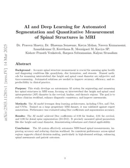 AI and Deep Learning for Automated Segmentation and Quantitative Measurement of Spinal Structures in MRI