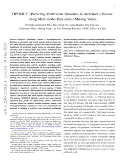 OPTIMUS: Predicting Multivariate Outcomes in Alzheimer's Disease Using Multi-modal Data amidst Missing Values