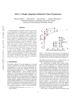 APLA: A Simple Adaptation Method for Vision Transformers