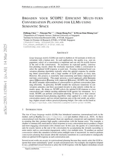 Broaden your SCOPE! Efficient Multi-turn Conversation Planning for LLMs with Semantic Space