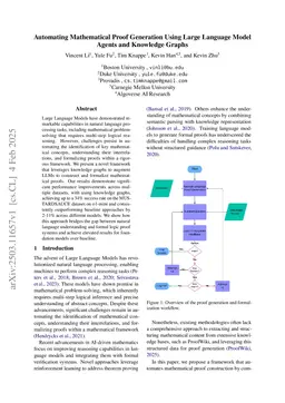 Automating Mathematical Proof Generation Using Large Language Model Agents and Knowledge Graphs
