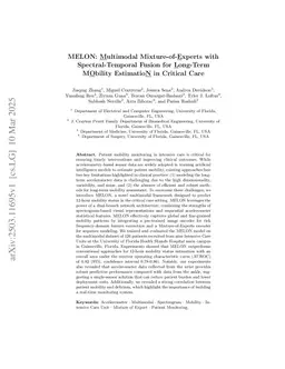 MELON: Multimodal Mixture-of-Experts with Spectral-Temporal Fusion for Long-Term Mobility Estimation in Critical Care