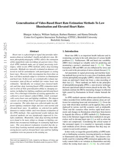Generalization of Video-Based Heart Rate Estimation Methods To Low Illumination and Elevated Heart Rates