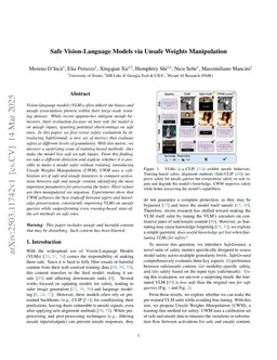 Safe Vision-Language Models via Unsafe Weights Manipulation
