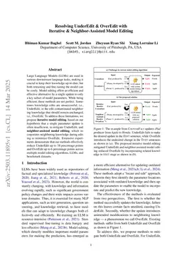 Resolving UnderEdit & OverEdit with Iterative & Neighbor-Assisted Model Editing