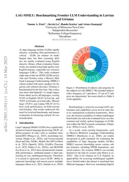 LAG-MMLU: Benchmarking Frontier LLM Understanding in Latvian and Giriama
