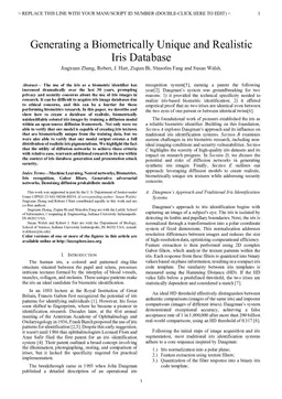 Generating a Biometrically Unique and Realistic Iris Database