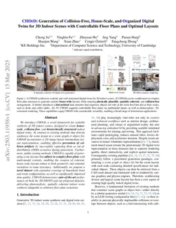 CHOrD: Generation of Collision-Free, House-Scale, and Organized Digital Twins for 3D Indoor Scenes with Controllable Floor Plans and Optimal Layouts