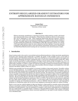 Entropy-regularized Gradient Estimators for Approximate Bayesian Inference