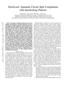 TetrisLock: Quantum Circuit Split Compilation with Interlocking Patterns