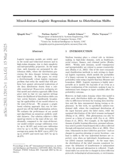 Mixed-feature Logistic Regression Robust to Distribution Shifts