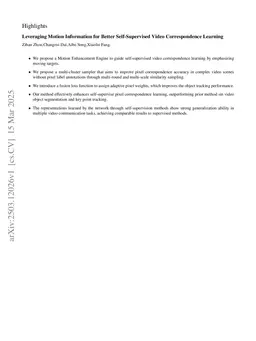 Leveraging Motion Information for Better Self-Supervised Video Correspondence Learning