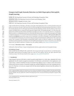 Unsupervised Graph Anomaly Detection via Multi-Hypersphere Heterophilic Graph Learning