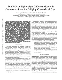 DiffGAP: A Lightweight Diffusion Module in Contrastive Space for Bridging Cross-Model Gap