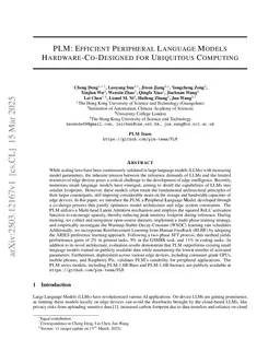 PLM: Efficient Peripheral Language Models Hardware-Co-Designed for Ubiquitous Computing