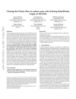 Closing the Chain: How to reduce your risk of being SolarWinds, Log4j, or XZ Utils