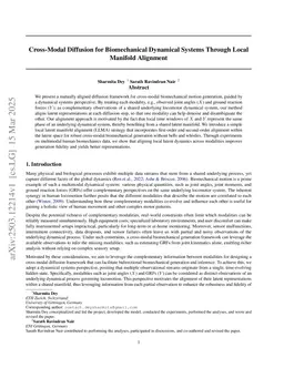 Cross-Modal Diffusion for Biomechanical Dynamical Systems Through Local Manifold Alignment