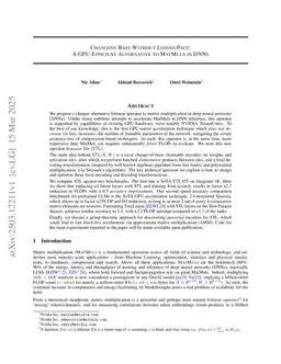 Changing Base Without Losing Pace: A GPU-Efficient Alternative to MatMul in DNNs