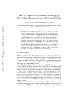 LIAM: Multimodal Transformer for Language Instructions, Images, Actions and Semantic Maps