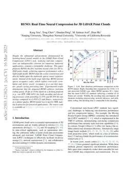 RENO: Real-Time Neural Compression for 3D LiDAR Point Clouds