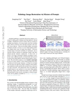 Pathology Image Restoration via Mixture of Prompts