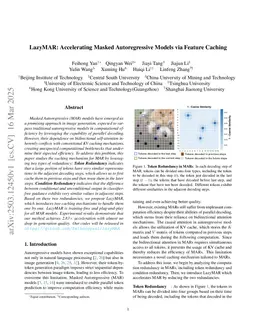LazyMAR: Accelerating Masked Autoregressive Models via Feature Caching