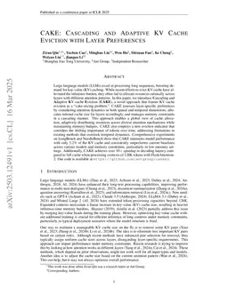 CAKE: Cascading and Adaptive KV Cache Eviction with Layer Preferences