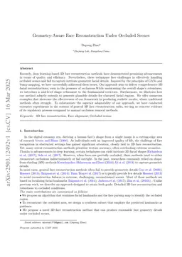 Geometry-Aware Face Reconstruction Under Occluded Scenes