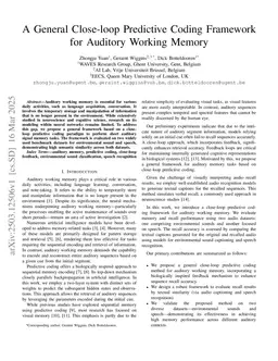 A General Close-loop Predictive Coding Framework for Auditory Working Memory
