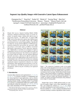 Segment Any-Quality Images with Generative Latent Space Enhancement