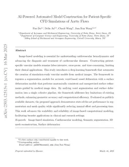 AI-Powered Automated Model Construction for Patient-Specific CFD Simulations of Aortic Flows