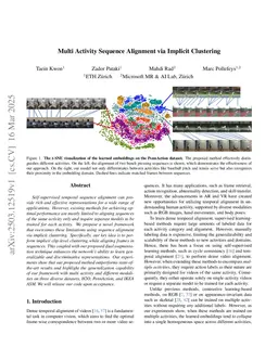 Multi Activity Sequence Alignment via Implicit Clustering