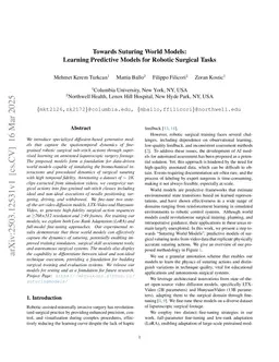 Towards Suturing World Models: Learning Predictive Models for Robotic Surgical Tasks