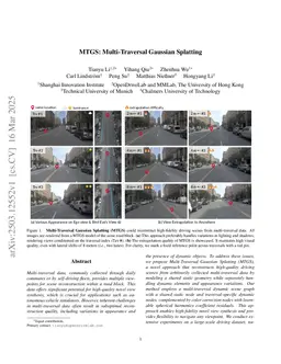 MTGS: Multi-Traversal Gaussian Splatting