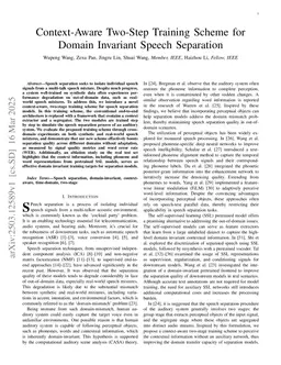 Context-Aware Two-Step Training Scheme for Domain Invariant Speech Separation