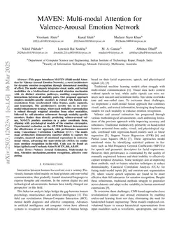 MAVEN: Multi-modal Attention for Valence-Arousal Emotion Network